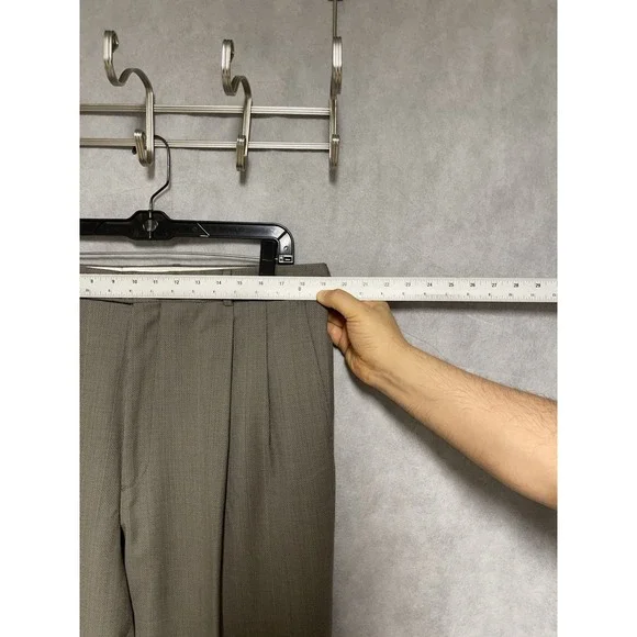 Oscar De Le Renta Suit Men 44L Double Breasted Plaid Flannel Wool 38X33 P Luxury - Picture 12 of 15